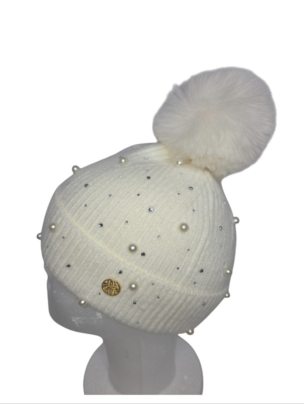 Lilly Pulitzer Embellished PomPom Hat One Size Coconut